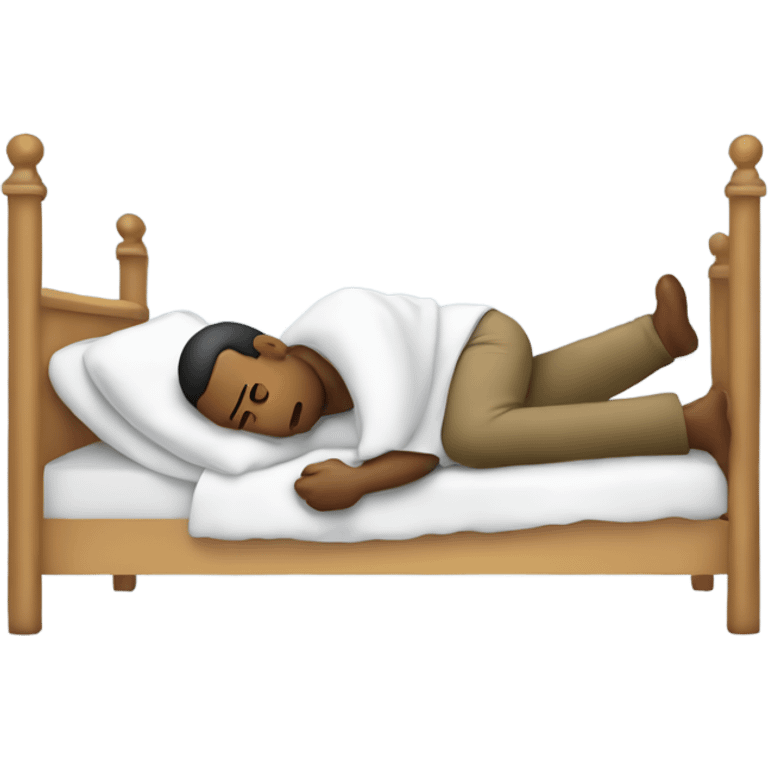 Man sick in bed emoji