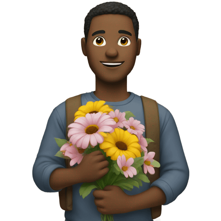 guy with flowers emoji