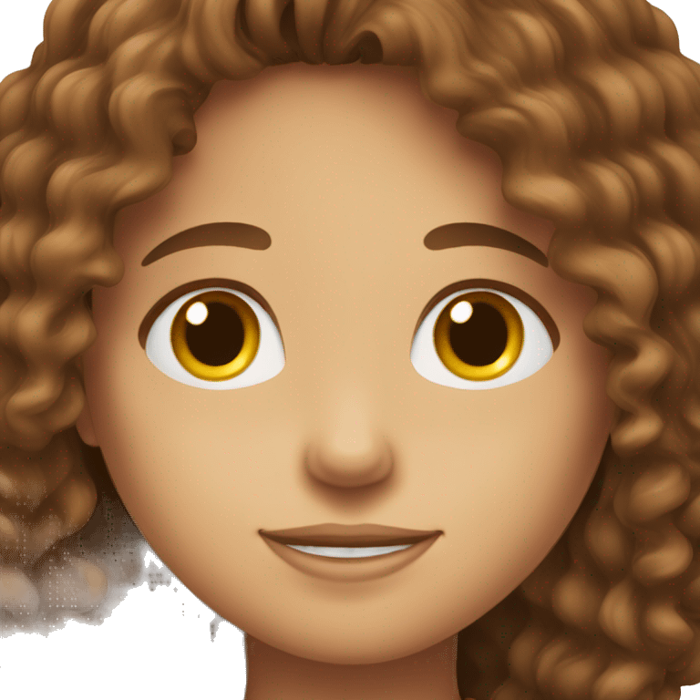 gril with brown long hair and boy with brown curly hair emoji