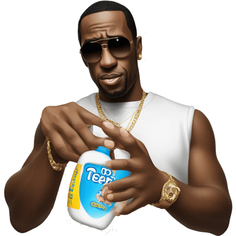 p diddy holding baby oil emoji