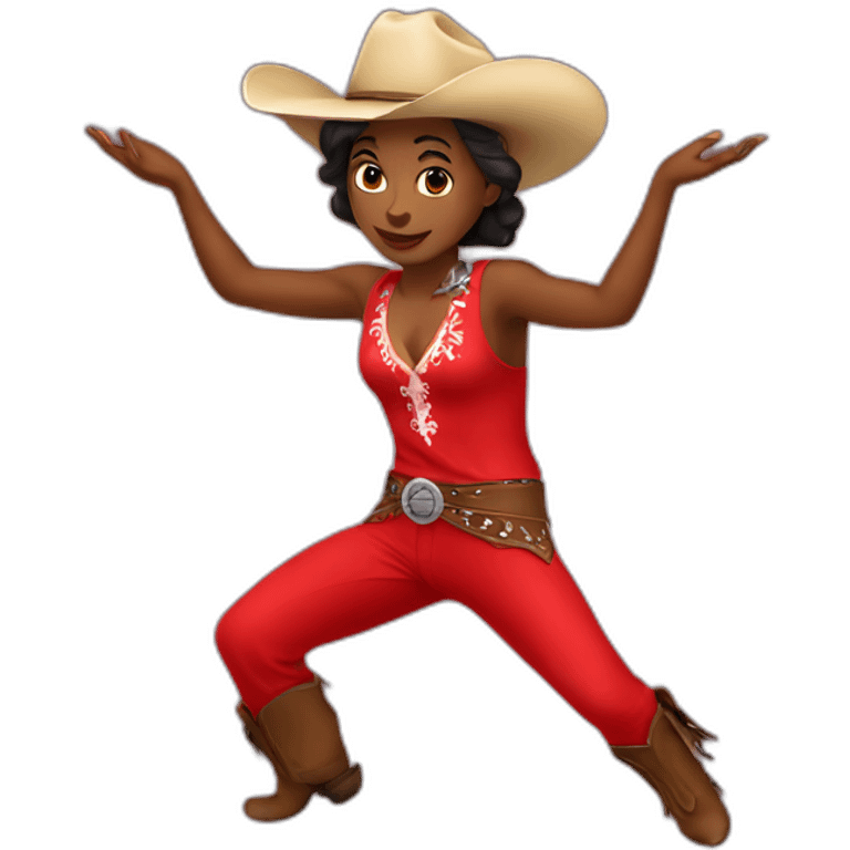 cowboy dancer red dress emoji