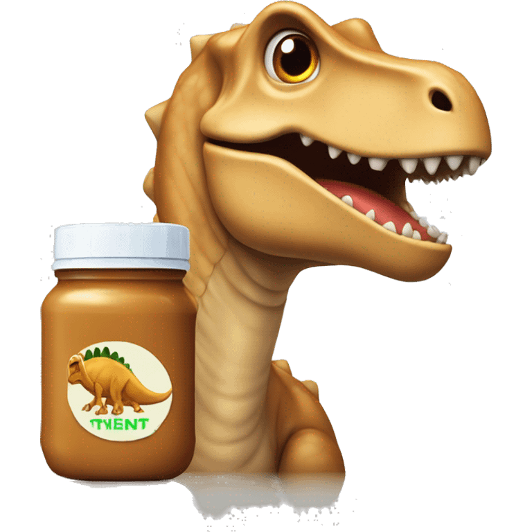 dinosaur with a jar of peanut butter  emoji