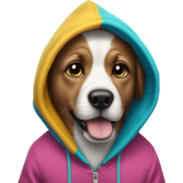 Dog wearing a hoodie emoji