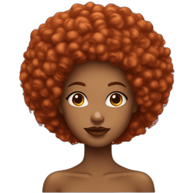 fille afro roux, rouge a levre emoji