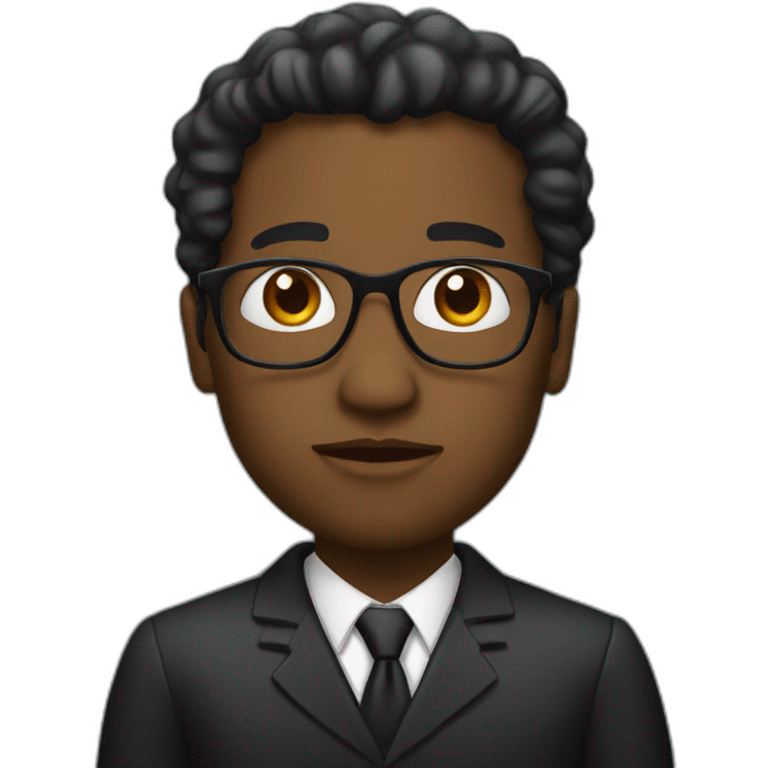 a black lawyer thinking emoji