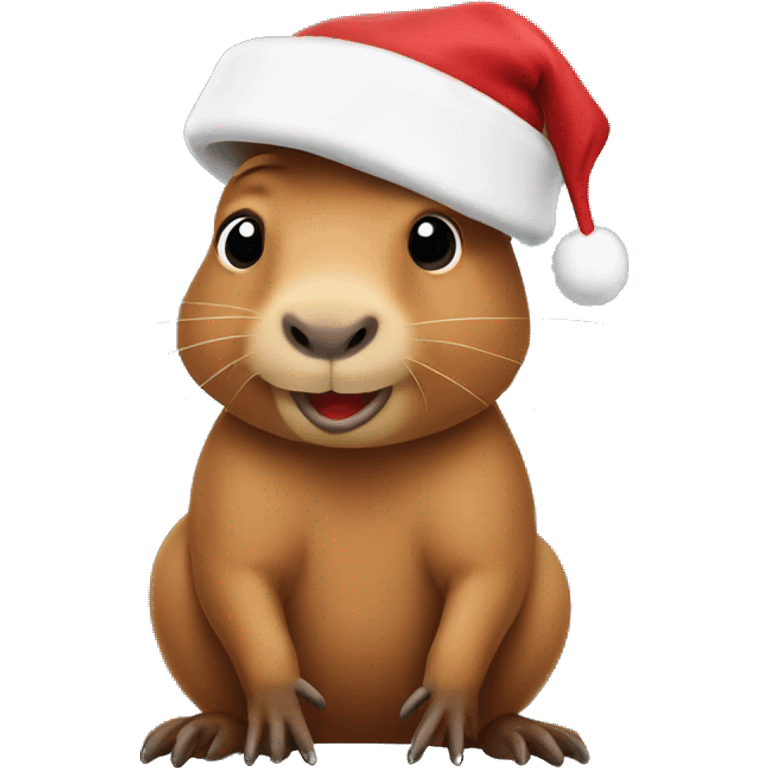 capibara con gorro de navidad  emoji