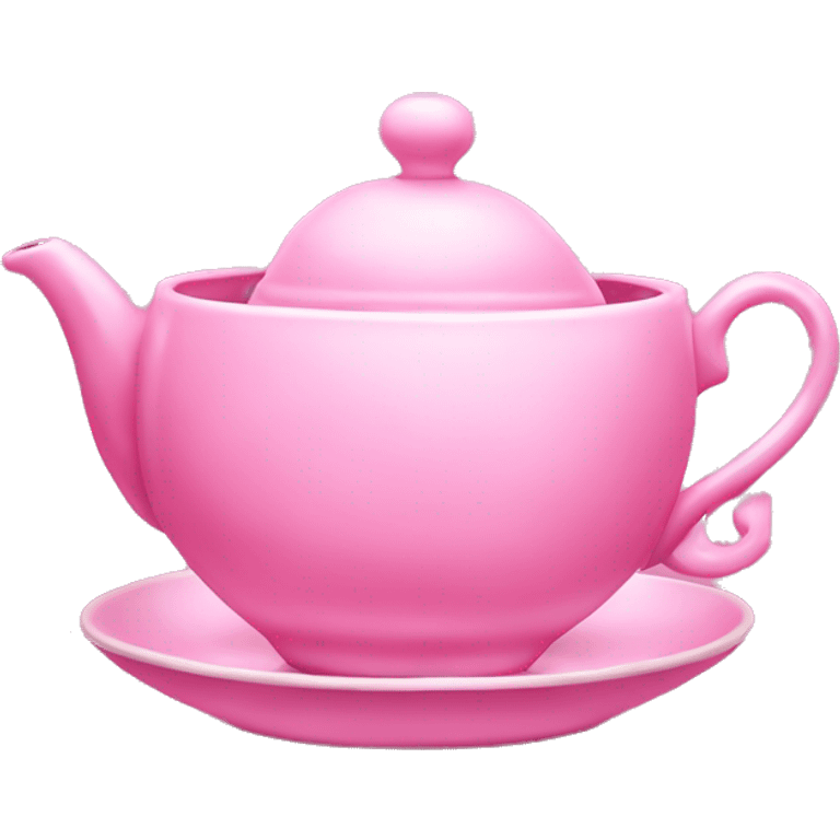 Pink teacup and teapot set emoji