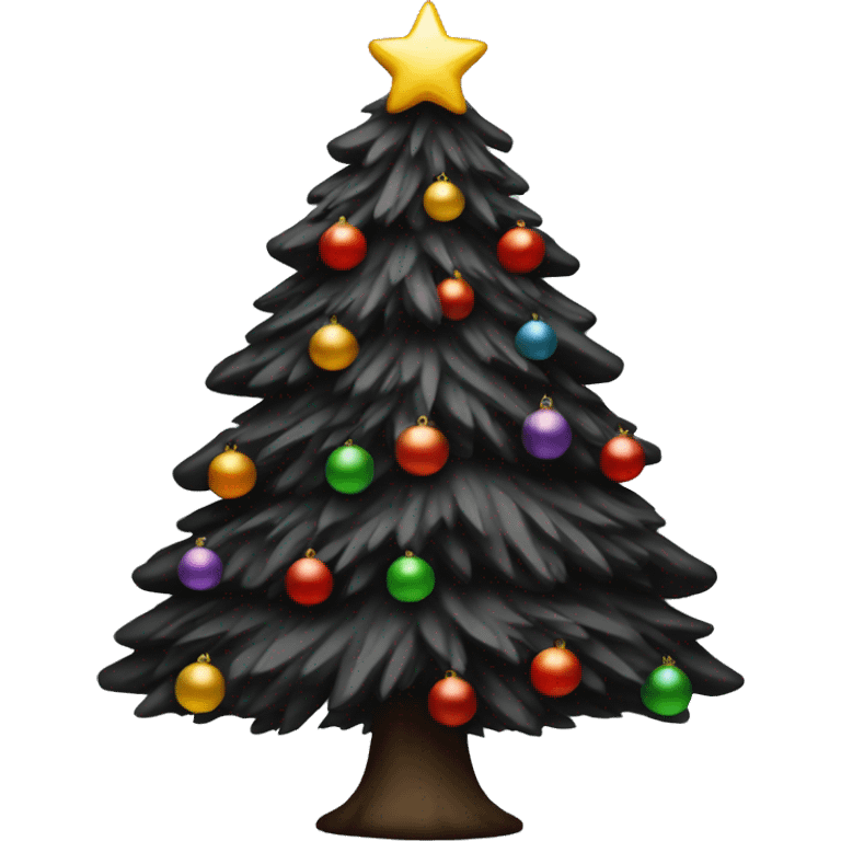 Black Christmas tree emoji