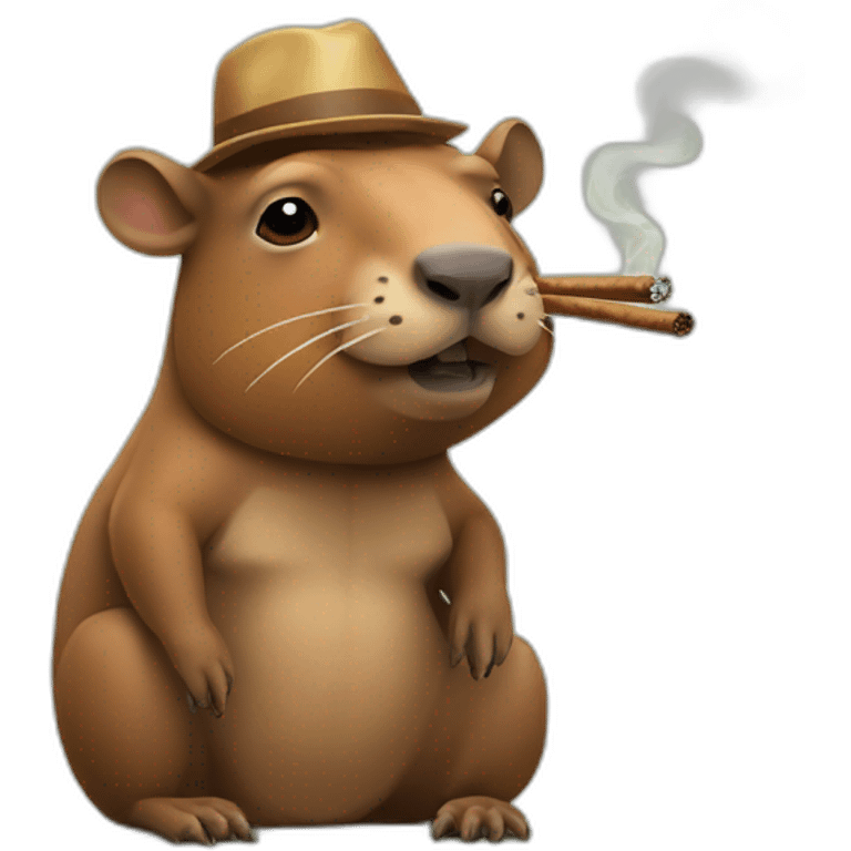 Capibara smoking cigarrete emoji