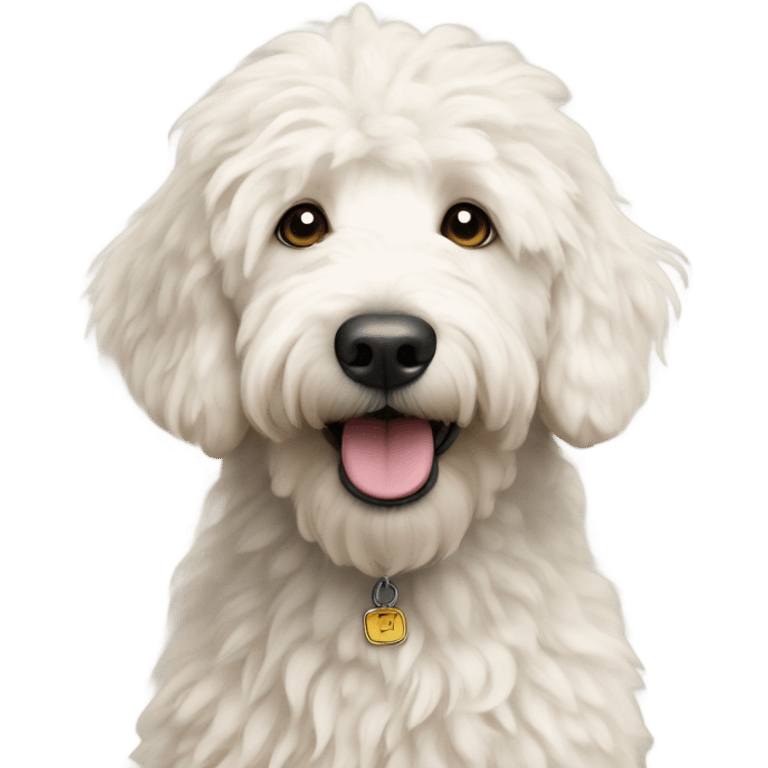 White golden doodle  emoji