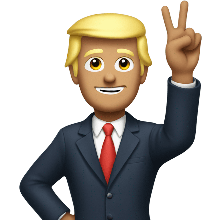 Trump making a peace sign  emoji