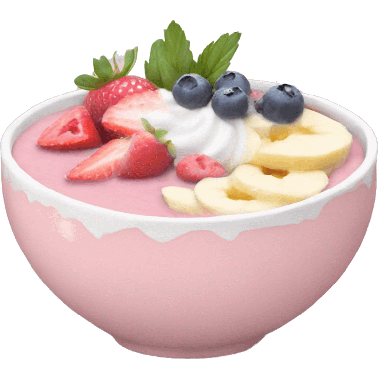 pastel pink and white smoothie bowl emoji