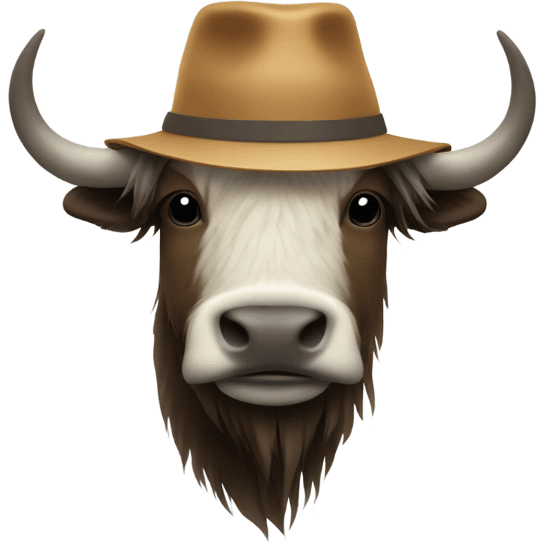 hipster yak in bucket hat emoji