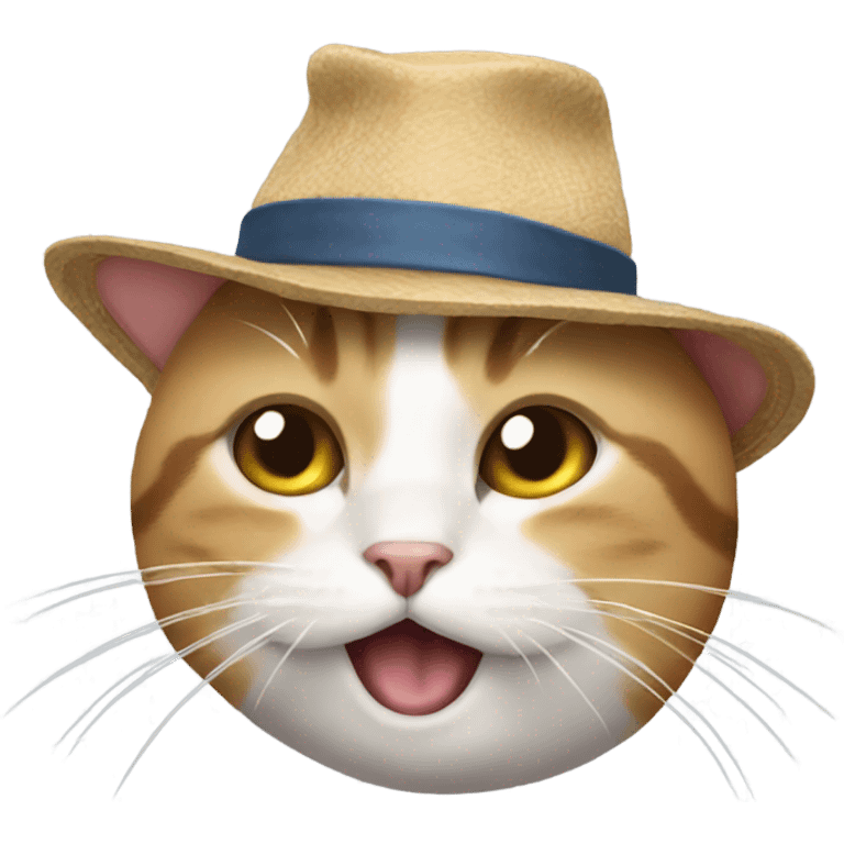 Cat wearing a hat throwing up emoji