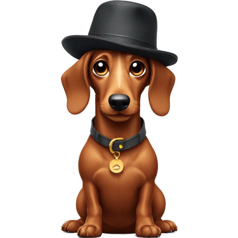 Sausage dog with a hat emoji