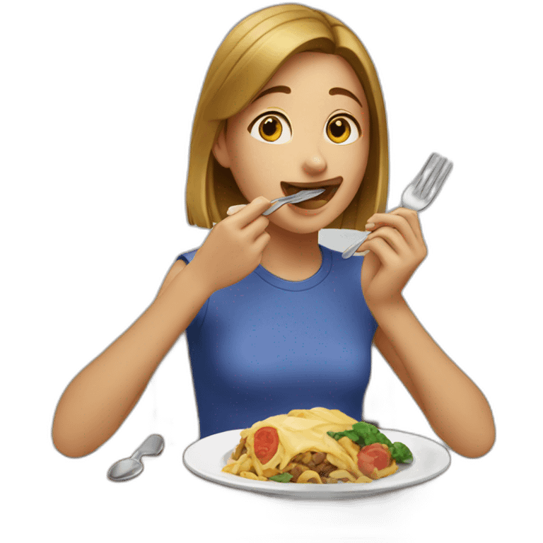 a girl eating meal emoji