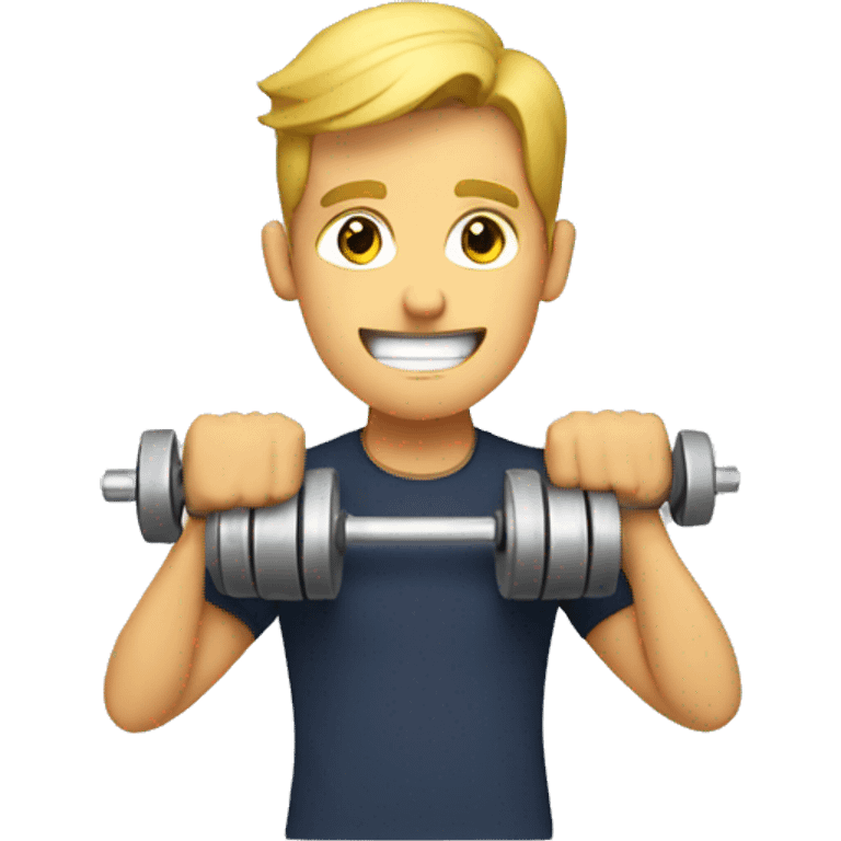 A guy curling dumbbells emoji