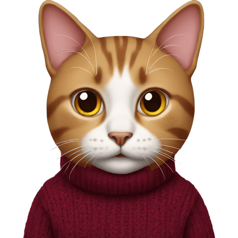 Cat with burgundy jumper emoji