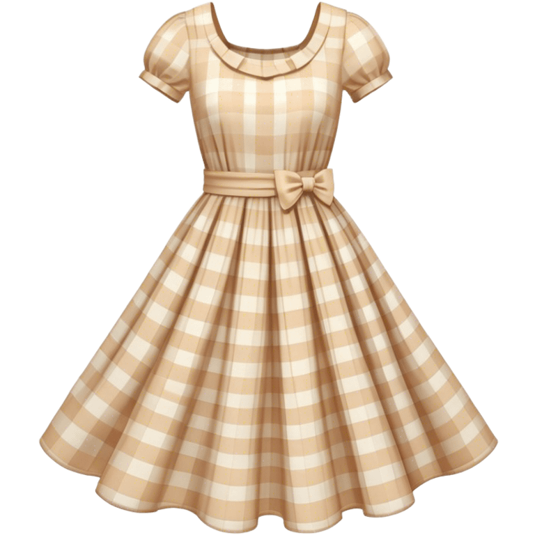 pastel beige plaid spring dress floating in the air emoji