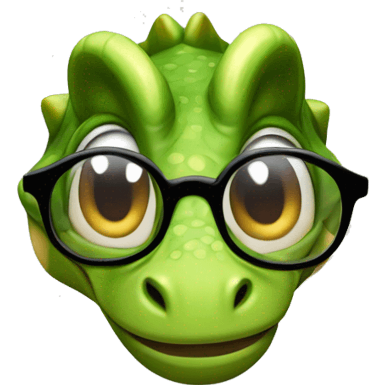 dinosaurio con lentes emoji