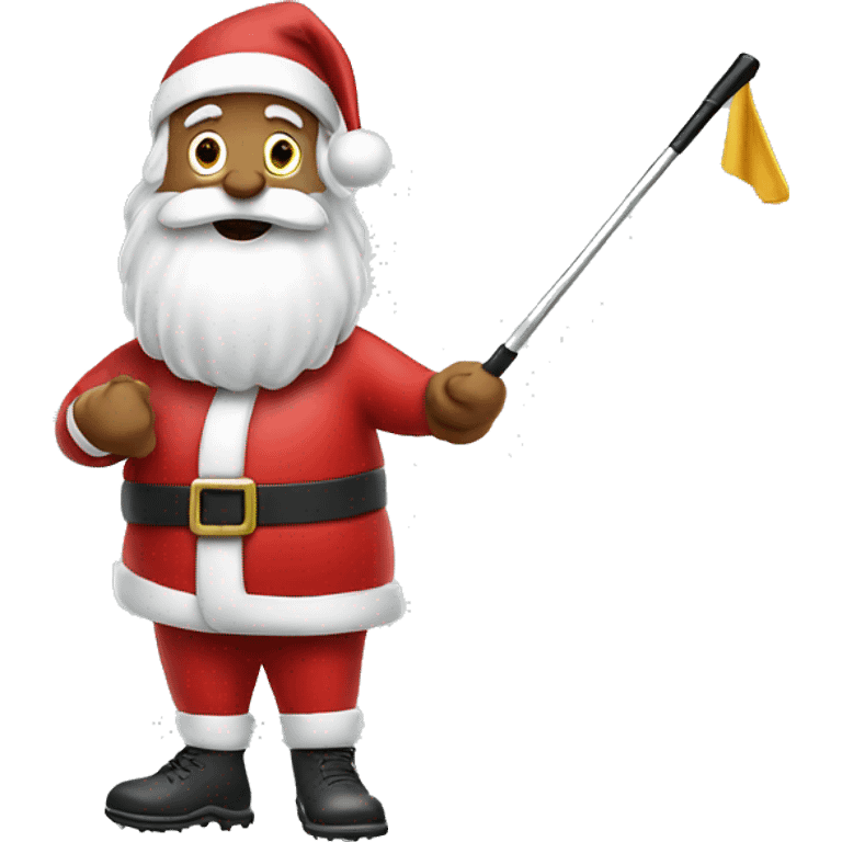 Santa playing golf emoji