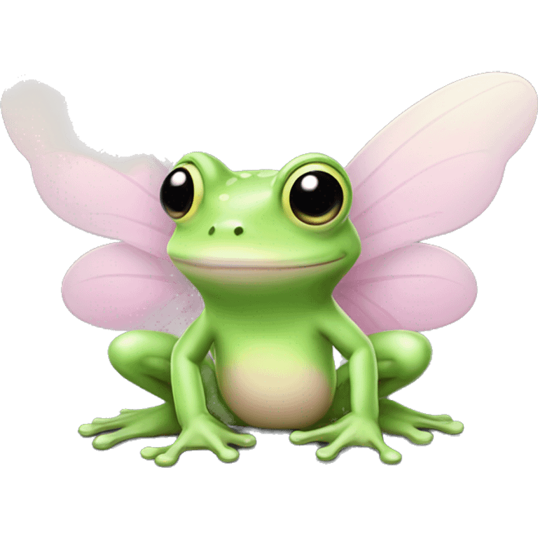 Light green Fairy frog with light pink wings emoji