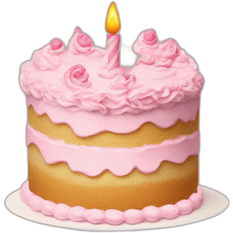 Birthday cake pastel pink frosting emoji