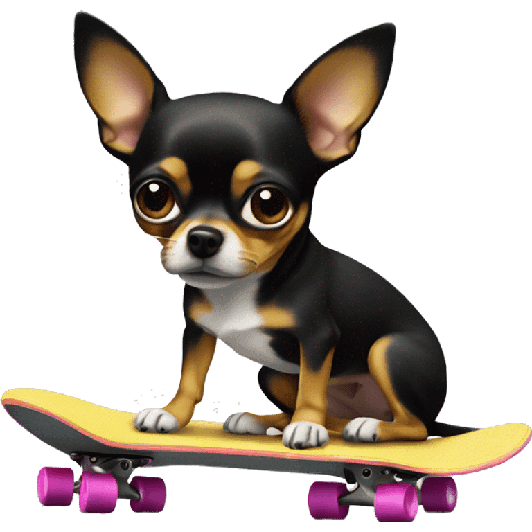 chihuaua with no  legs on a skateboar emoji