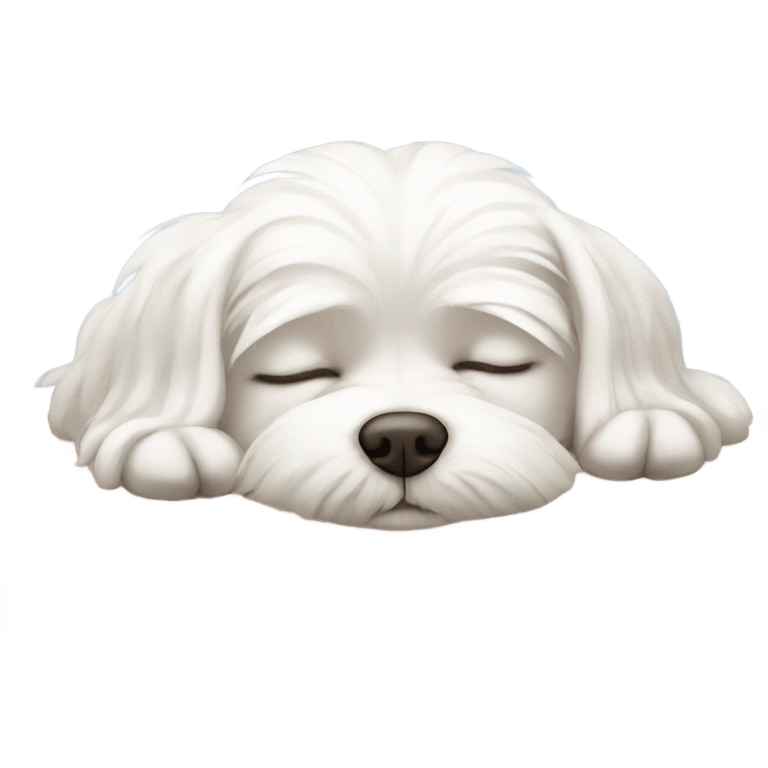 Sleeping Maltese girl dog emoji