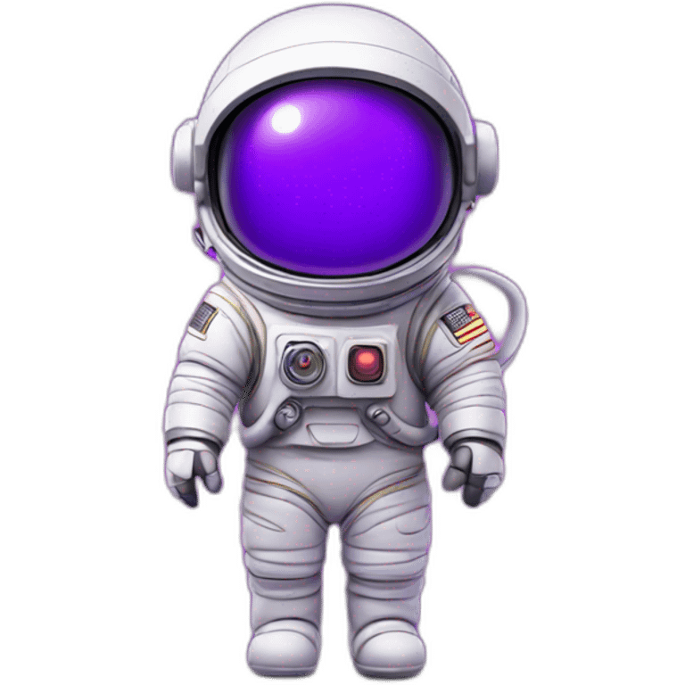 Astronaut with violet neon lighting emoji