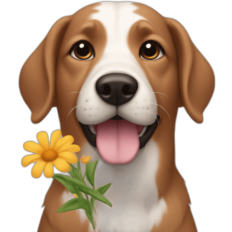 dog with flowers emoji