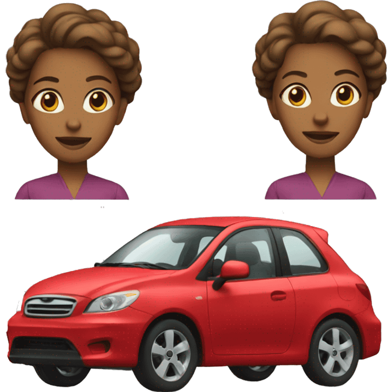 Woman driving red car  emoji