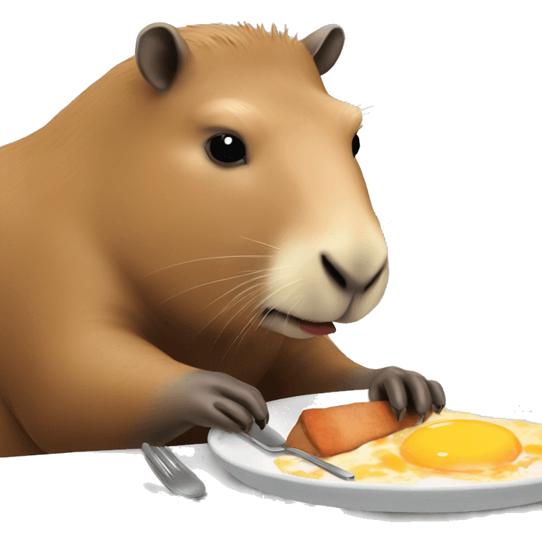 capybara eating english breakfast  emoji