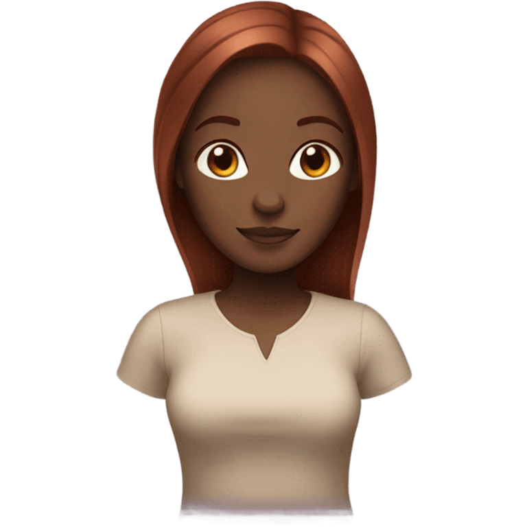 black girl with reddish brown straight hair  emoji