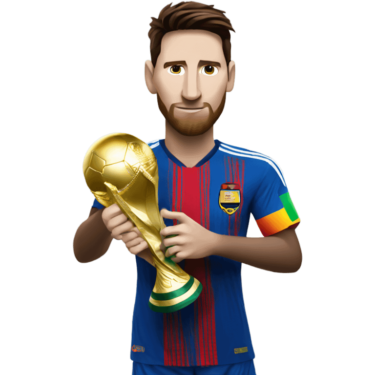 Messi holding world cup emoji