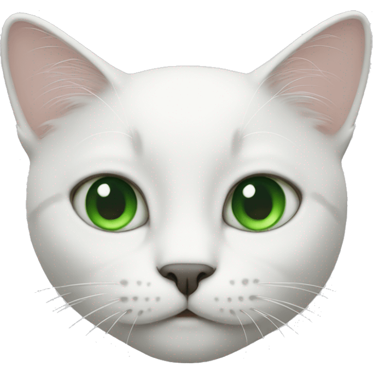 Cat white with green eyes emoji