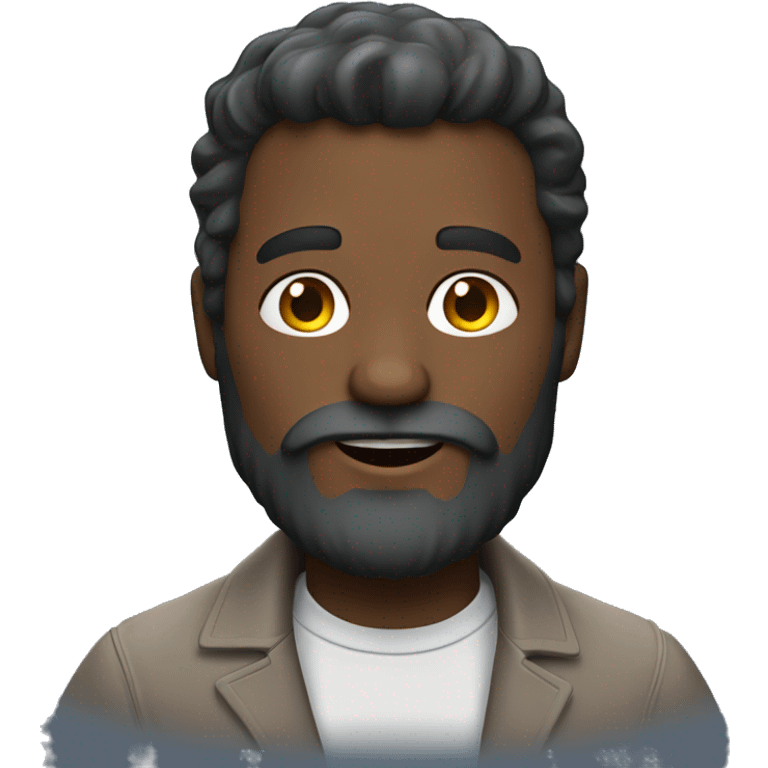 Homme chauve avec une barbe emoji