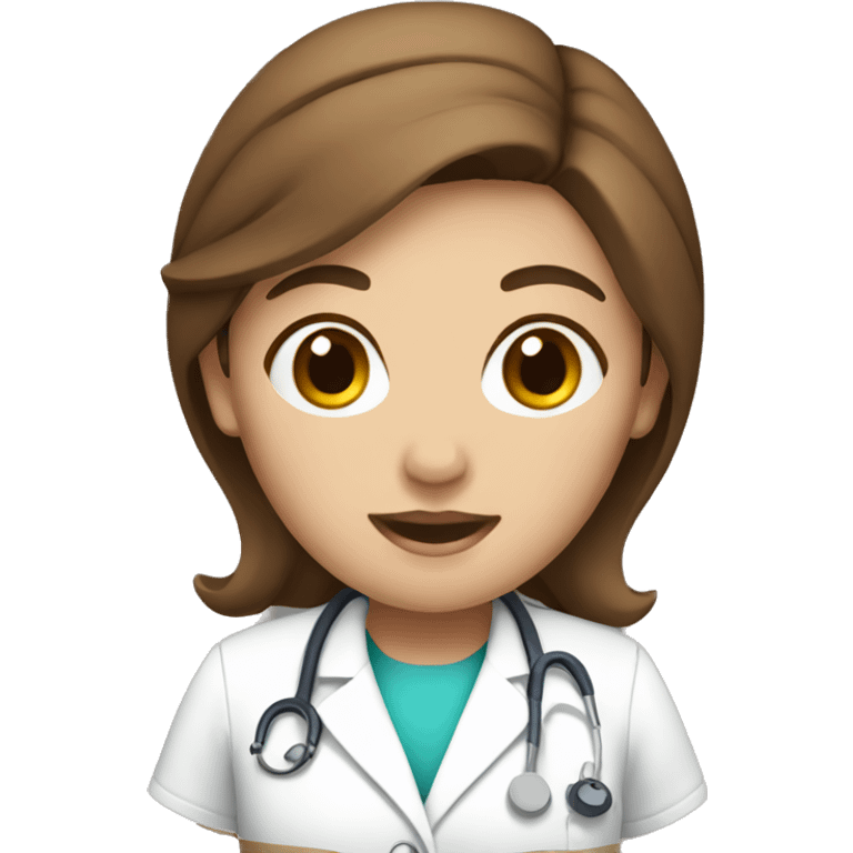 Nurse with brown hair emoji