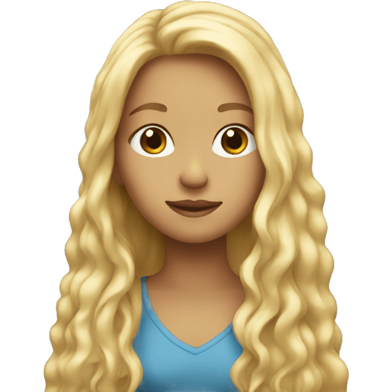 A blond girl profile with long hair emoji