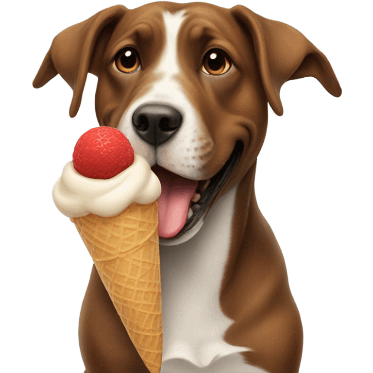 dog eating icecream emoji