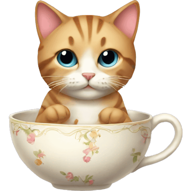 Cat with teacup emoji