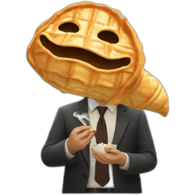 man with a taiyaki head smoking  emoji