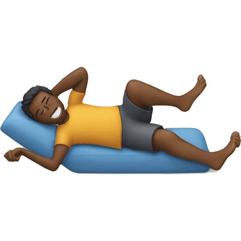 Person laying down with feet kicked back emoji