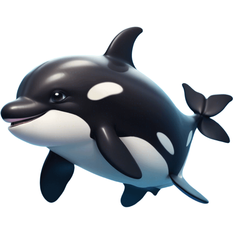 Cinematic Comical orca Portrait Emoji, Head tilted dramatically with an exaggeratedly shocked expression, featuring a sleek black-and-white body with wide, comically expressive eyes full of playful disbelief and animated flippers, Simplified yet hilariously expressive features, highly detailed, glowing with a slightly sassy oceanic glow, high shine, dramatic yet playful, stylized with an air of cheeky marine mischief, soft glowing outline, capturing the essence of a meme-worthy orca that looks ready to make waves with its hilariously dramatic antics! emoji