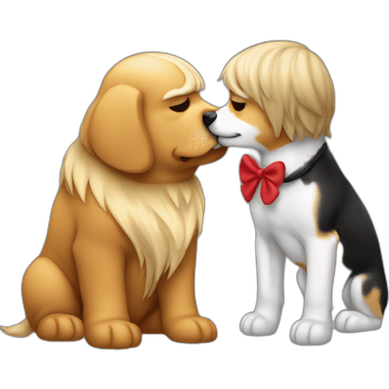 trump kissing a dog emoji