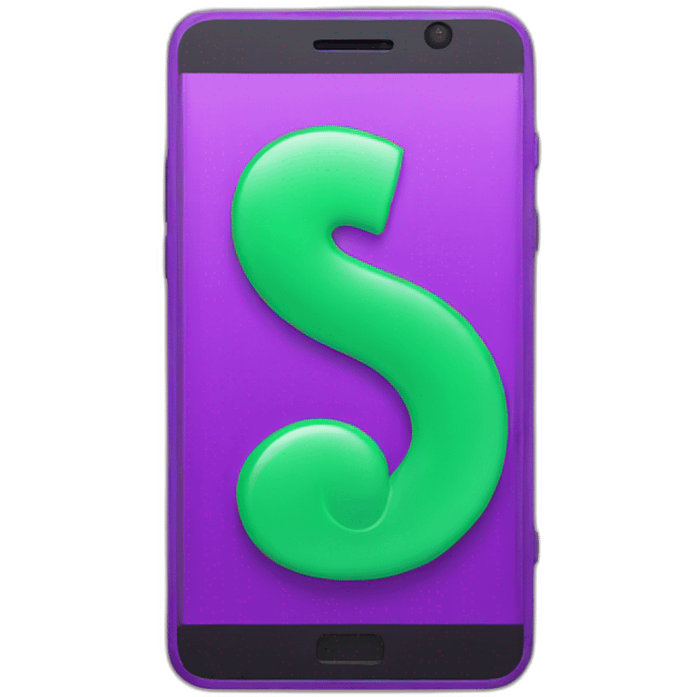 green and purple smartphone emoji