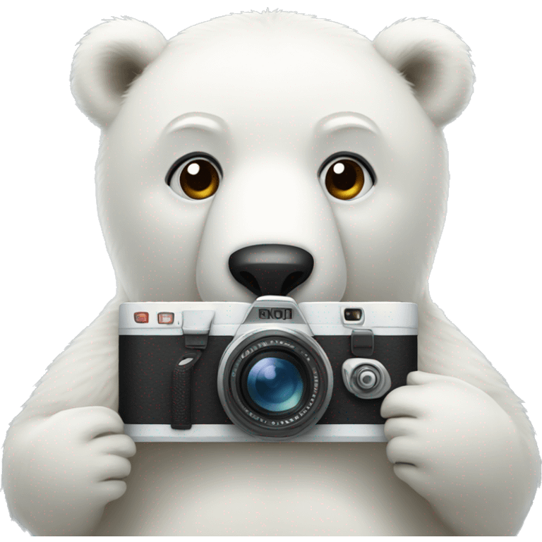 polar bear holding camera emoji