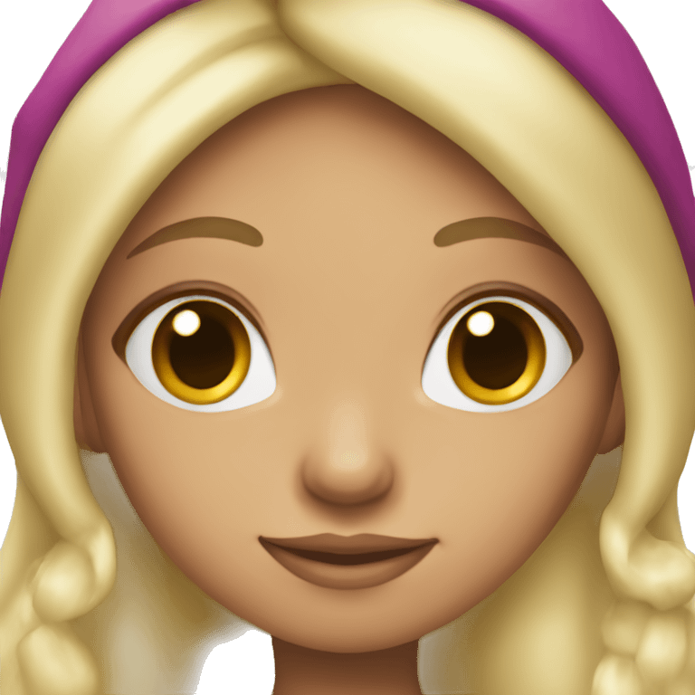 girl christmas elf with blond hair and brown eyes  emoji