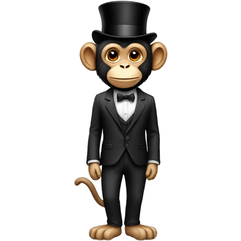 A monkey with a top hat and suit emoji