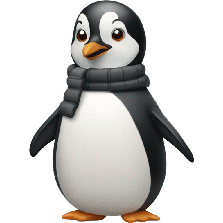 Penguin wearing a puffer coat emoji